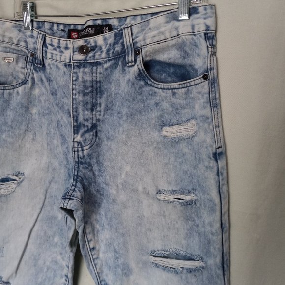 Southpole Distressed Acid Washed Denim Jeans size 36 X 32 (T-330) - Picture 5 of 16